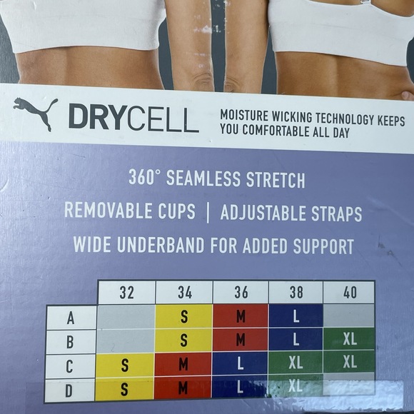 Puma Women's L Seamless Sports Bra Grey/Black H0715 - Picture 3 of 5